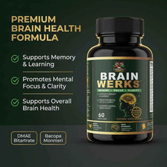 WISE OWL NATURAL HEALTH™ BRAIN WERKS™ Fórmula prémium para la salud cerebral (60 cápsulas)